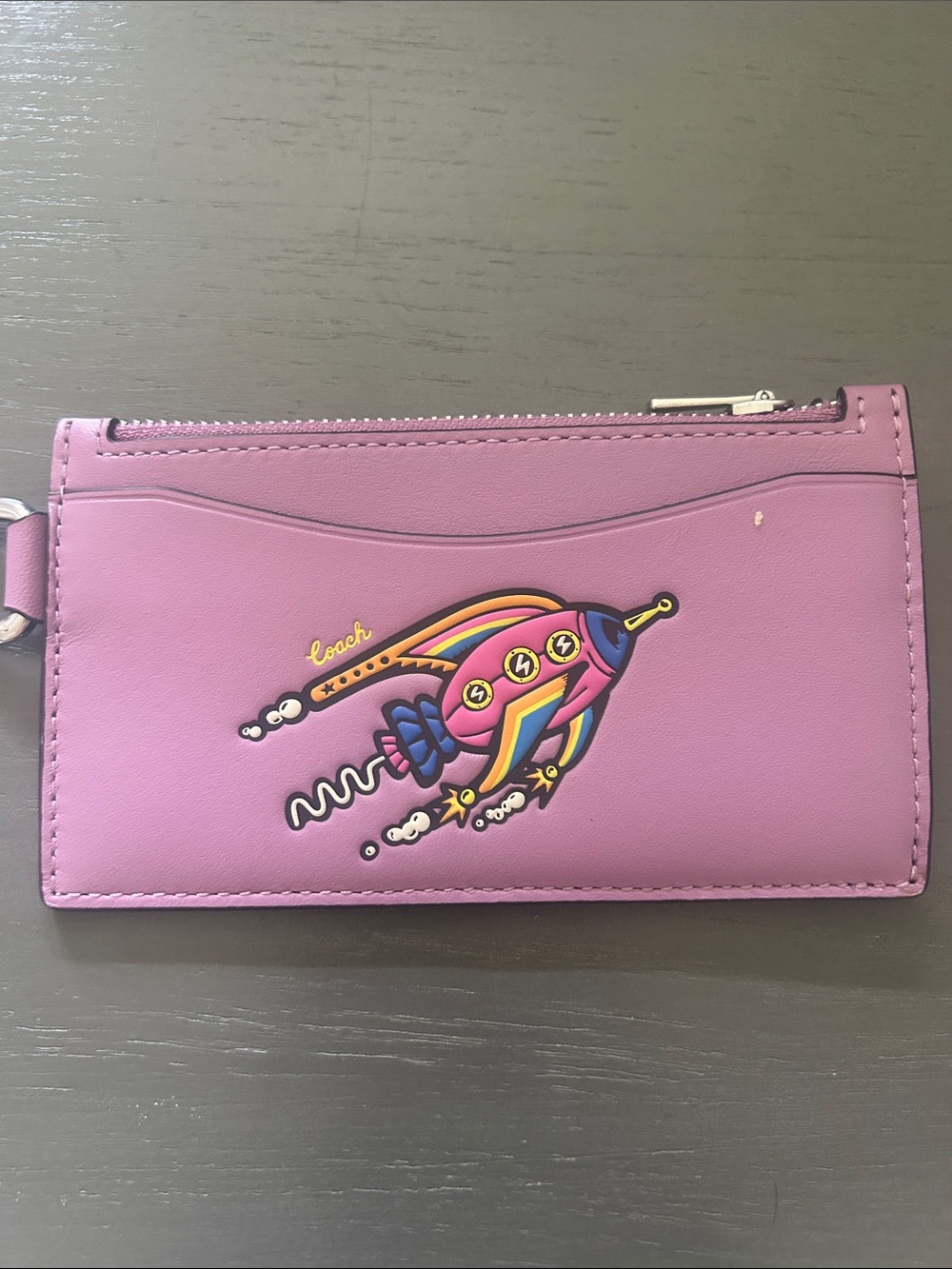 Coach Pink Rocket Card Holder Wallet